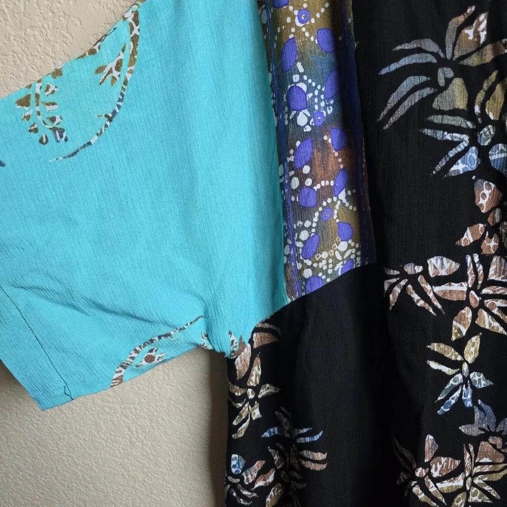 ART TO WEAR Lagenlook MISSION CANYON Tunic Blouse XL Hand Painted - Picture 2 of 11
